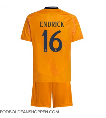 Real Madrid Endrick #16 Udebanetrøje Børn 2024-25 Kortærmet (+ Korte bukser)